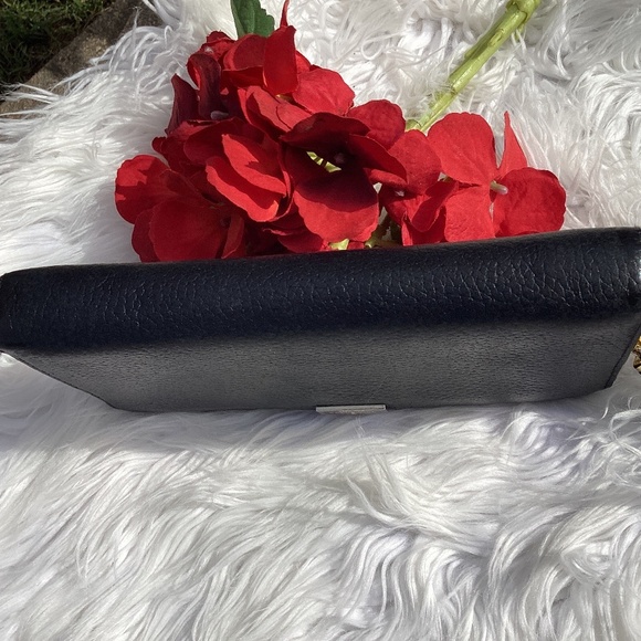 Kate Spade Black Leather Envelope Wallet Corner Zip Closure - Picture 6 of 6